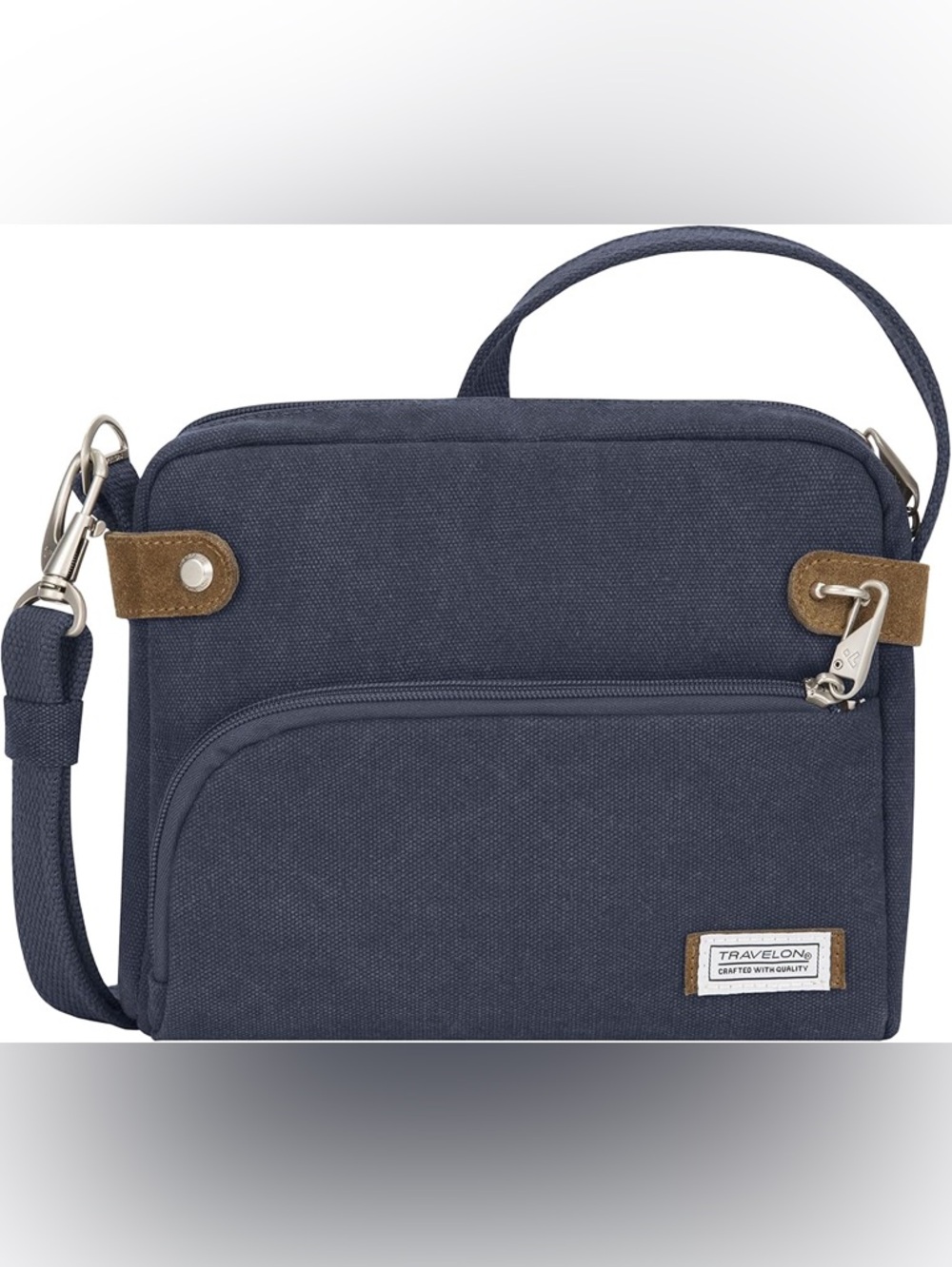Travelon Anti-Theft Heritage Crossbody Bag Denim Blue.